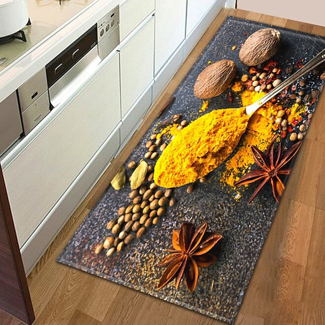 Spices Area Rug Kitchen Mat Non-Slip Oil Proof Floor Mat Livingroom Rug Indoor Outdoor Mat Bedroom Decor Bathroom Mat Entrance Rug Door Mat