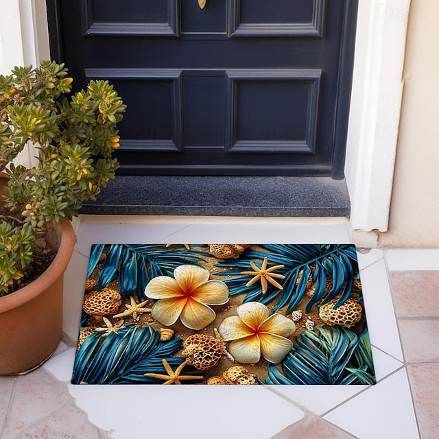 Beach Starfishes Doormat Kitchen Mat Floor Mat Non-Slip Area Rug Oil Proof Rug Indoor Outdoor Mat Bedroom Decor Bathroom Mat Entrance Rug