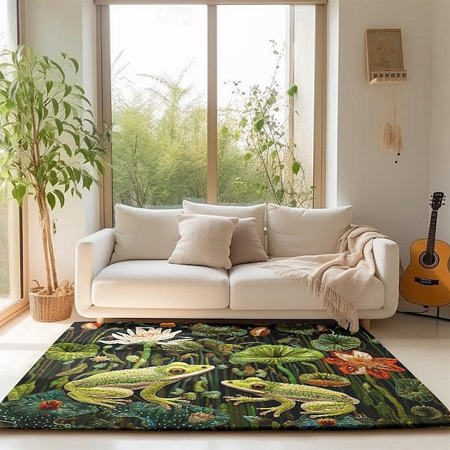 Frogs Pound Area Rug Kitchen Mat Non-Slip Oil Proof Floor Mat Livingroom Rug Indoor Outdoor Mat Bedroom Decor Bathroom Mat Entrance Rug Door Mat