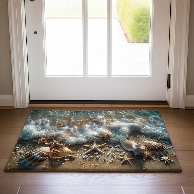 Beach Shells Doormat Kitchen Mat Floor Mat Non-Slip Area Rug Oil Proof Rug Indoor Outdoor Mat Bedroom Decor Bathroom Mat Entrance Rug