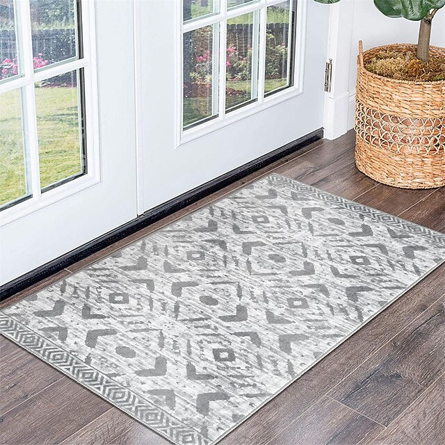 Geometric Abstract Runner Rug Kitchen Mat Non-Slip Oil Proof Rug Indoor Outdoor Mat Bedside Bedroom Decor Bathroom Mat Entrance Rug Door Mat