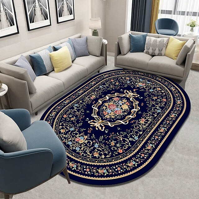 Simple European Retro Style Living Room Coffee Table Carpet Homestay Bedroom Large Area Covered with Kitchen Carpet for Entry