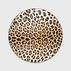 Round Leopard Print Area Rug Floor Decor Non Slip Absorbent Carpet For Entryway Bedroom Living Room Sofa Home Deco