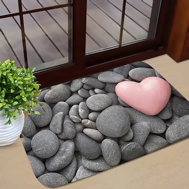 Cobblestone Pattern Door Mat Floor mats Washable Rugs Kitchen Mat Anti-Slip Non Skid Area Rug Front Livingroom Bedroom 1pc