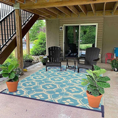 Outdoor Rug Plastic Straw Outside Area Rug Carpet 4x6ft Waterproof Reversible Portable Patio Decor Rug RV Camping Balcony Picnic Mat