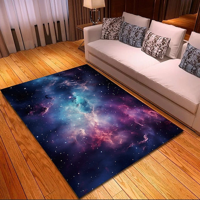 Blacklight Rug UV Reactive Glow in the Dark Area Rug Kitchen Mat Non-Slip Oil Proof Trippy Universe Floor Mat Livingroom Rug Indoor Outdoor Mat Bedroom Decor Bathroom Mat Entrance Rug Door Mat