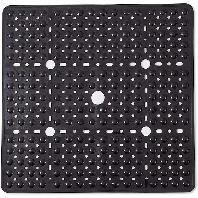 Shower Mats Rubber Shower Mat with Drain Hole - Non-Slip Bathtub Mat for Bathroom, Anti-Mildew, Quick-Drying, Comfortable and Safe for Kids and Elderly