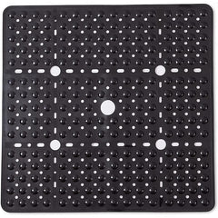 Shower Mats Rubber Shower Mat with Drain Hole - Non-Slip Bathtub Mat for Bathroom, Anti-Mildew, Quick-Drying, Comfortable and Safe for Kids and Elderly