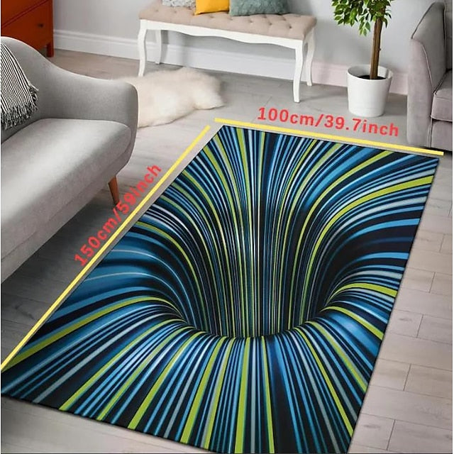 Modern Abstract 3D Vortex Area Rug Thickened Imitation Cashmere Living Room Simple Bedroom Full Bedside Blanket Sofa Home Coffee Table Non-slip Mat