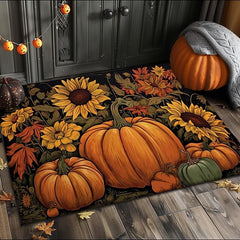 Doormat Pumpkin Sunflowers Kitchen Mat Floor Mat Non-Slip Area Rug Oil Proof Rug Indoor Outdoor Mat Bedroom Decor Bathroom Mat Entrance Rug