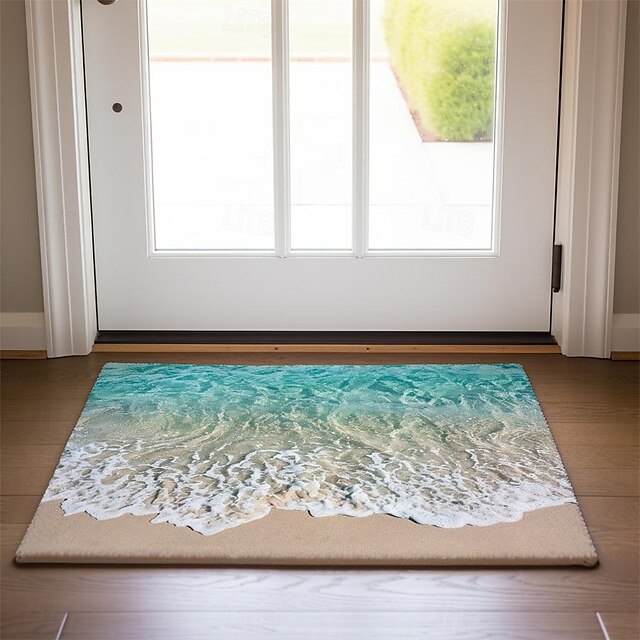 Beach View Doormat Kitchen Mat Floor Mat Non-Slip Area Rug Oil Proof Rug Indoor Outdoor Mat Bedroom Decor Bathroom Mat Entrance Rug