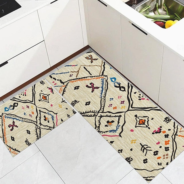 Tribal Pattern Area Rug Kitchen Mat Non-Slip Oil Proof Floor Mat Livingroom Rug Indoor Outdoor Mat Bedroom Decor Bathroom Mat Entrance Rug Door Mat