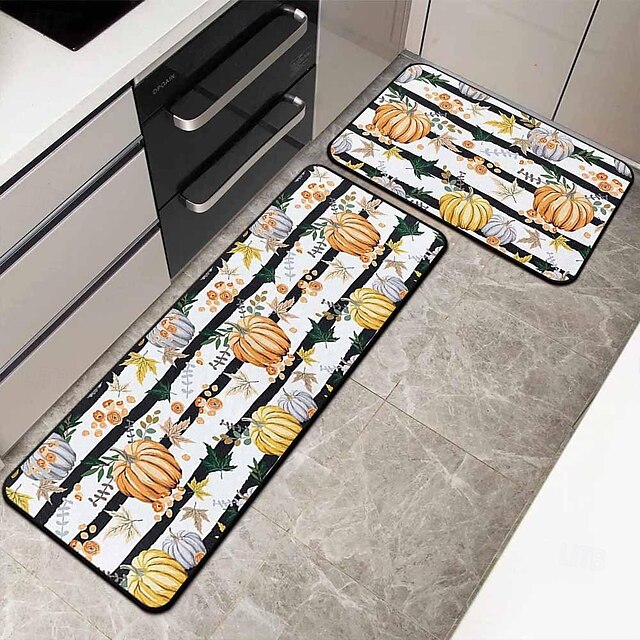 Autumn Pumpkin Truck Area Rug Kitchen Mat Non-Slip Oil Proof Floor Mat Livingroom Rug Indoor Outdoor Mat Bedroom Decor Bathroom Mat Entrance Rug Door Mat