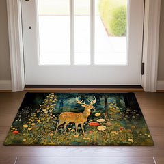 Elk Animal Doormat Floor Mats Washable Rugs Kitchen Mat Non-Slip Oil Proof Rug Indoor Outdoor Mat Bedroom Decor Bathroom Mat Entrance Rug