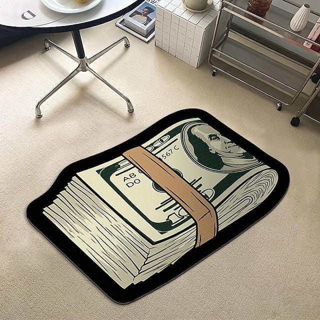 Dollar Bill Rug Art Money Creative Carpet Cozy Soft Bedroom Carpets Bedside Rugs Living Room Decoration Rug Non-Slip Absorbent Floor Mats