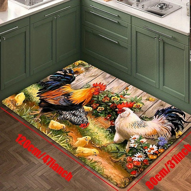 Sunflower Farmhouse Kitchen Rugs Anti Slip Door Mats for Kitchen Floor Kitchen Rugs and Mats Non Skid Waterproof Kitchen Runner Comfort Standing Mat