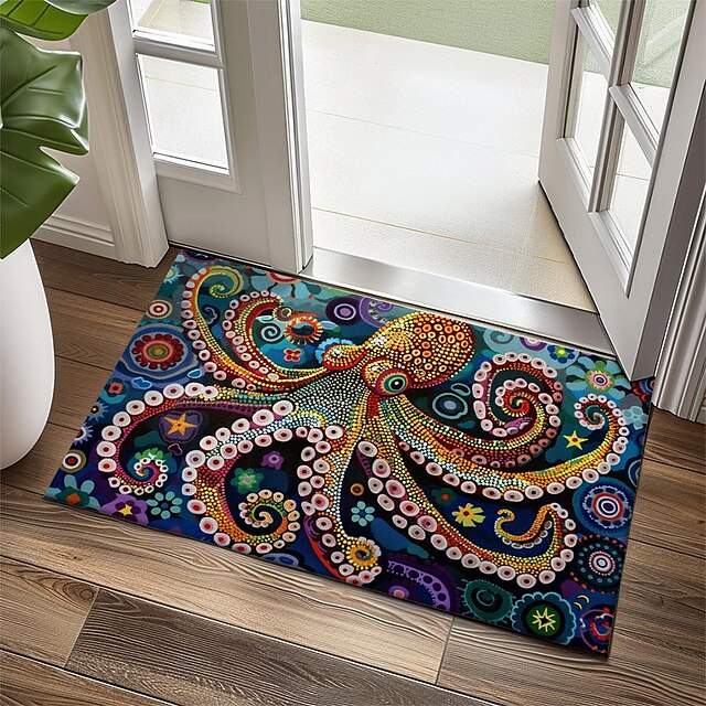 Octopus Doormat Kitchen Mat Floor Mat Non-Slip Area Rug Oil Proof Rug Indoor Outdoor Mat Bedroom Decor Bathroom Mat Entrance Rug