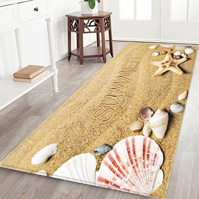 Beach Starfish Beach Collection Pattern Flannel Fabric Print Home Entrance Mattress Bathroom Mattress Mattress