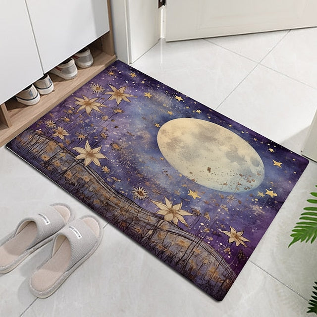 Purple Landscape Doormat Floor Mats Washable Rugs Kitchen Mat Non-Slip Oil Proof Rug Indoor Outdoor Mat Bedroom Decor Bathroom Mat Entrance Rug