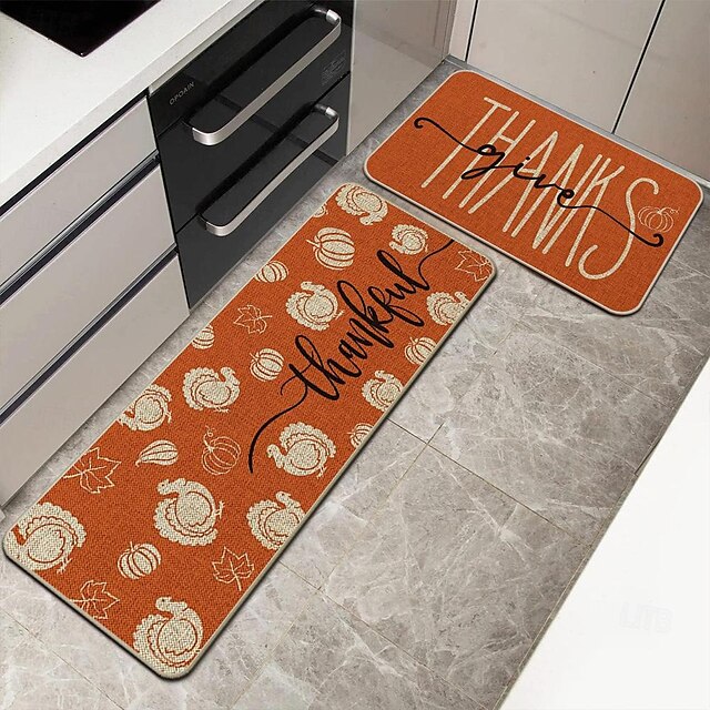 Autumn Pumpkin Truck Area Rug Kitchen Mat Non-Slip Oil Proof Floor Mat Livingroom Rug Indoor Outdoor Mat Bedroom Decor Bathroom Mat Entrance Rug Door Mat