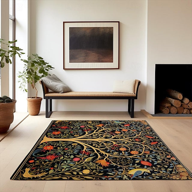 Inspired by William Morris Area Rug Kitchen Mat Non-Slip Oil Proof Floor Mat Livingroom Rug Indoor Outdoor Mat Bedroom Decor Bathroom Mat Entrance Rug Door Mat Bird Tree of Life