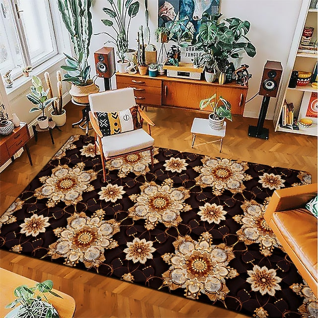 Mandala Bohemian Area Rug Livingroom Rug Kitchen Mat Non-Slip Oil Proof Floor Mat Rug Indoor Outdoor Mat Bedroom Decor Bathroom Mat Entrance Rug Door Mat