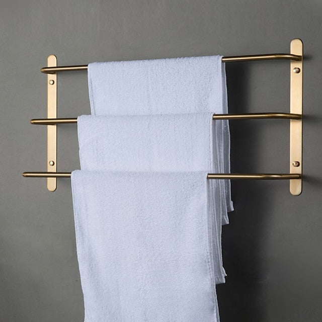 Wall Mounted Towel RackStainless Steel 3-TierTowel Bar Storage Shelf for Bathroom 45/60cm Towel Holder Towel Rail Towel Hanger