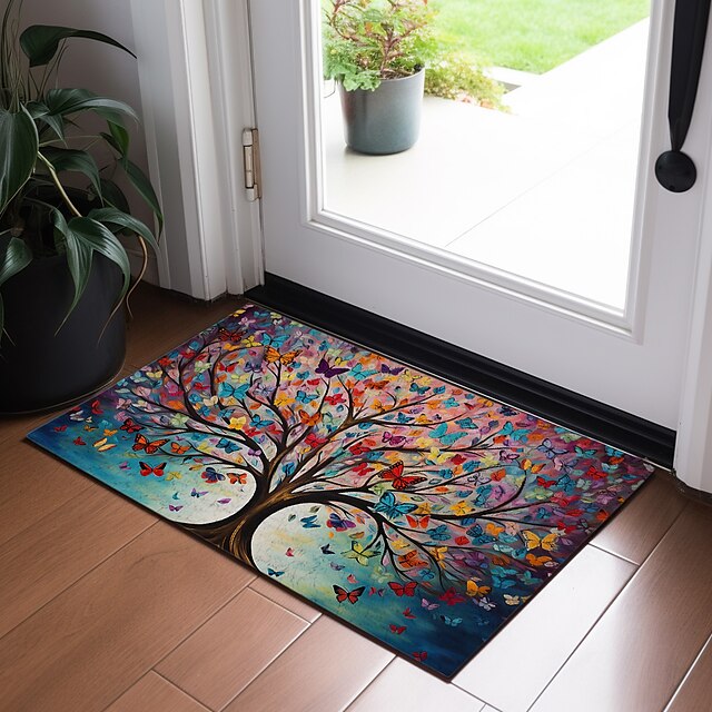 Tree of Life Painting Doormat Floor Mats Washable Rugs Kitchen Mat Non-Slip Oil Proof Rug Indoor Outdoor Mat Bedroom Decor Bathroom Mat Entrance Rug