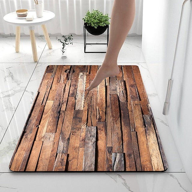 Diatomaceous Earth Bath Mat Color Stripe Pattern Super Absorbent Bathroom Rug Door Mat New Design