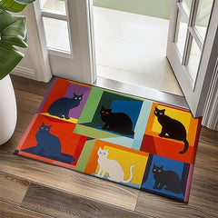 Cute Cates Doormat Kitchen Mat Floor Mat Non-Slip Area Rug Oil Proof Rug Indoor Outdoor Mat Bedroom Decor Bathroom Mat Entrance Rug