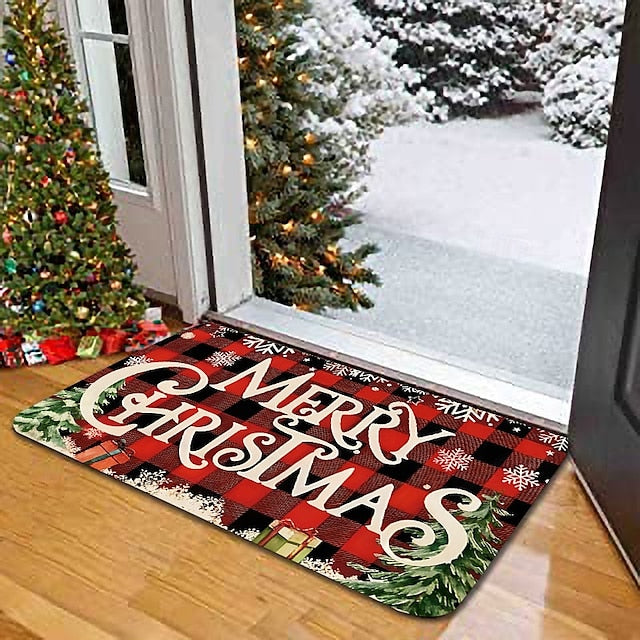 Christmas Decorations Area Rug Kitchen Mat Non-Slip Oil Proof Floor Mat Livingroom Rug Indoor Outdoor Mat Bedroom Decor Bathroom Mat Entrance Rug Door Mat