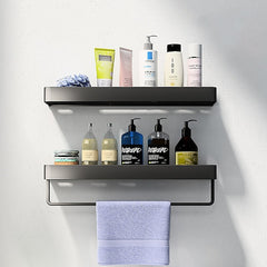 Shower Caddy Bathroom Shelves Wall Mounted Black Storage Organizer Rack Bathroom Kitchen Bathroom Hardware Pendant Bathroom Shelf Space Aluminum Shower Rack Corner Shelf Square Bath Shower Shelf