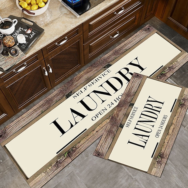 Laundry Mat Rug Kitchen Mat Non-Slip Oil Proof Rug Indoor Outdoor Mat Bedroom Decor Bathroom Mat Entrance Rug Door Mat