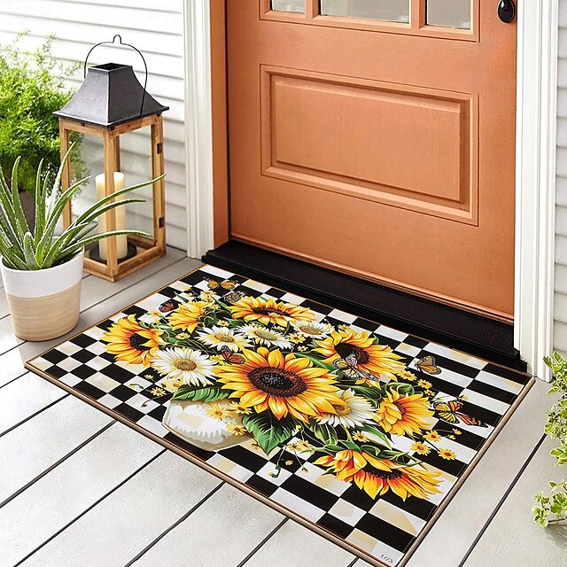 Chess Board Doormat Kitchen Mat Floor Mat Non-Slip Area Rug Oil Proof Rug Indoor Outdoor Mat Bedroom Decor Bathroom Mat Entrance Rug