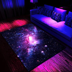 Blacklight Printed Carpet UV Reactive Glow in the Dark Rug Large Non-Slip Rug Mat for Room Decor