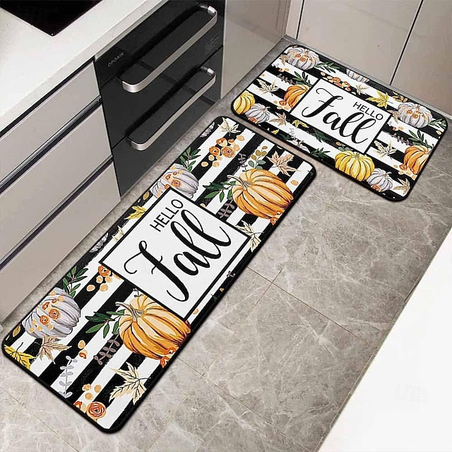 Autumn Pumpkin Truck Area Rug Kitchen Mat Non-Slip Oil Proof Floor Mat Livingroom Rug Indoor Outdoor Mat Bedroom Decor Bathroom Mat Entrance Rug Door Mat