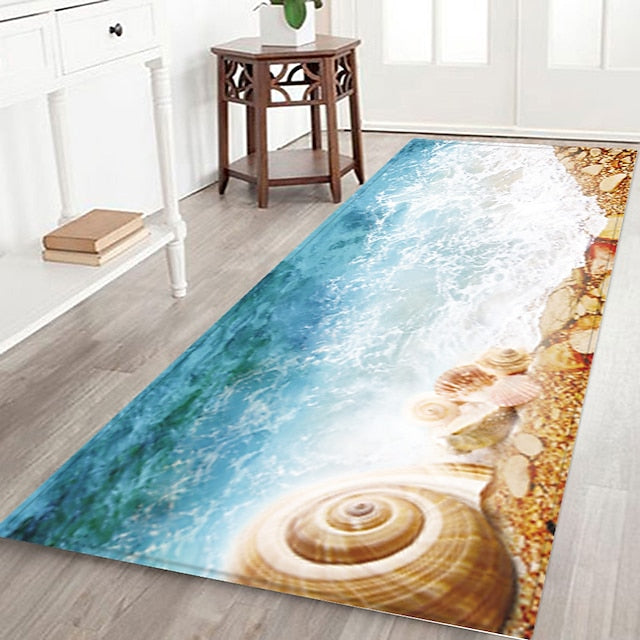 Beach Starfish Beach Collection Pattern Flannel Fabric Print Home Entrance Mattress Bathroom Mattress Mattress