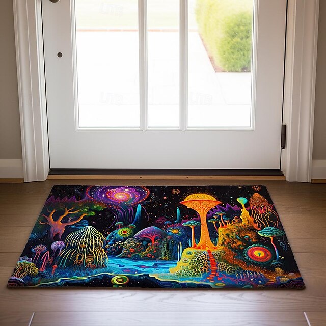 Trippy Psychedelic Monster Doormat Non-Slip Oil Proof Rug Indoor Outdoor Mat Bedroom Decor Bathroom Mat Entrance Rug Door Mat