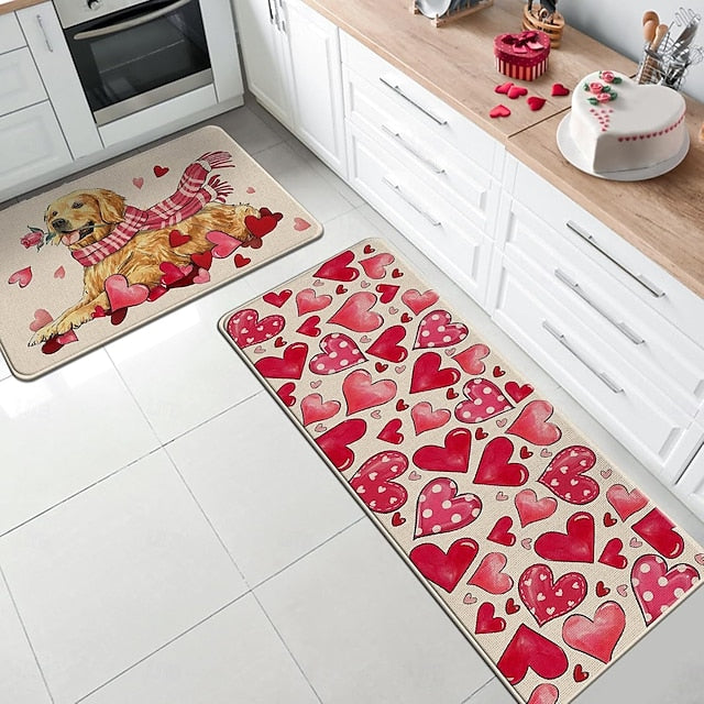 Valentine's Day Area Rug Kitchen Mat Non-Slip Oil Proof Floor Mat Livingroom Rug Indoor Outdoor Mat Bedroom Decor Bathroom Mat Entrance Rug Door Mat