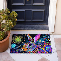 Painting Rabbit Easter Doormat Floor Mats Washable Rugs Kitchen Mat Non-Slip Oil Proof Rug Indoor Outdoor Mat Bedroom Decor Bathroom Mat Entrance Rug