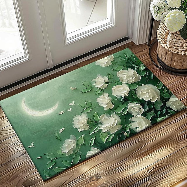 Daisy Flowers Doormat Kitchen Mat Floor Mat Non-Slip Area Rug Oil Proof Rug Indoor Outdoor Mat Bedroom Decor Bathroom Mat Entrance Rug