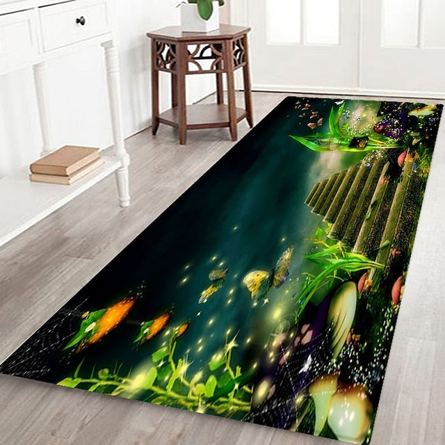 Beautiful Landscape Woods Flannel Fabric Printed Home Entrance Mattress Bathroom Mattress Mattress