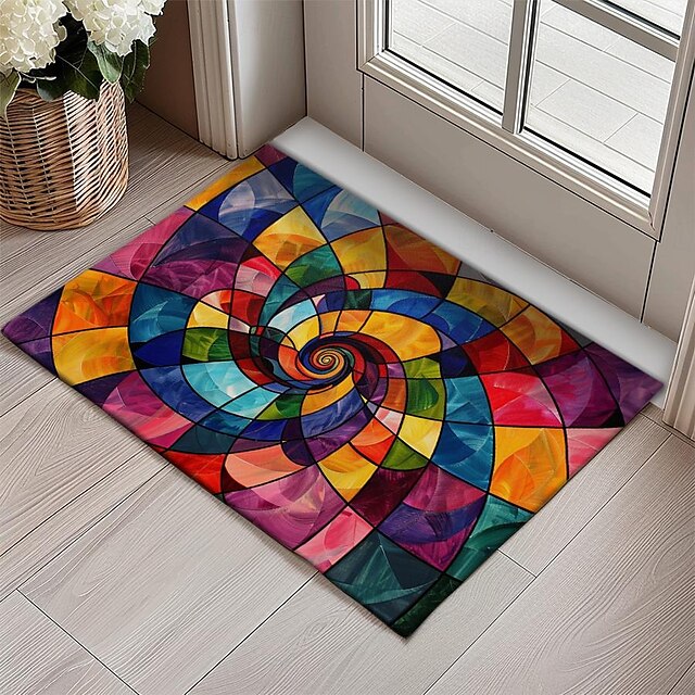 Rainbow Painting Doormat Floor Mats Washable Rugs Kitchen Mat Non-Slip Oil Proof Rug Indoor Outdoor Mat Bedroom Decor Bathroom Mat Entrance Rug