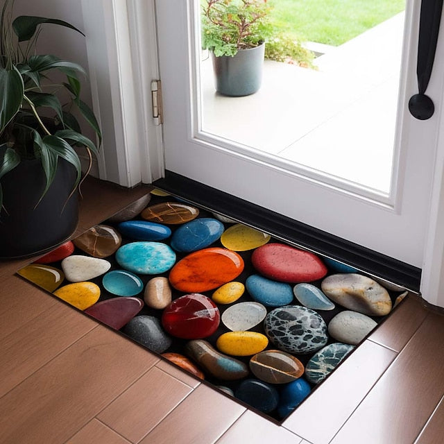 Cobblestones Doormat Floor Mats Washable Rugs Kitchen Mat Non-Slip Oil Proof Rug Indoor Outdoor Mat Bedroom Decor Bathroom Mat Entrance Rug