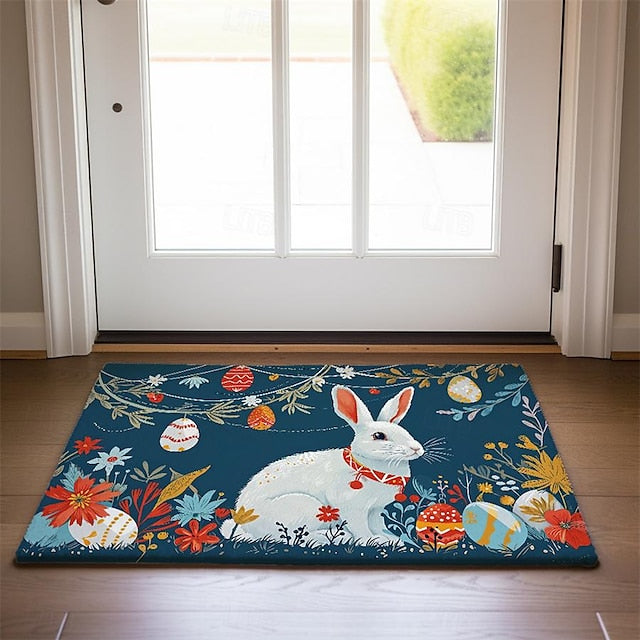 Easter Bunny Doormat Floor Mats Washable Rugs Kitchen Mat Non-Slip Oil Proof Rug Indoor Outdoor Mat Bedroom Decor Bathroom Mat Entrance Rug Folk Art