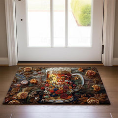 Quilt Beer Doormat Kitchen Mat Floor Mat Non-Slip Area Rug Oil Proof Rug Indoor Outdoor Mat Bedroom Decor Bathroom Mat Entrance Rug