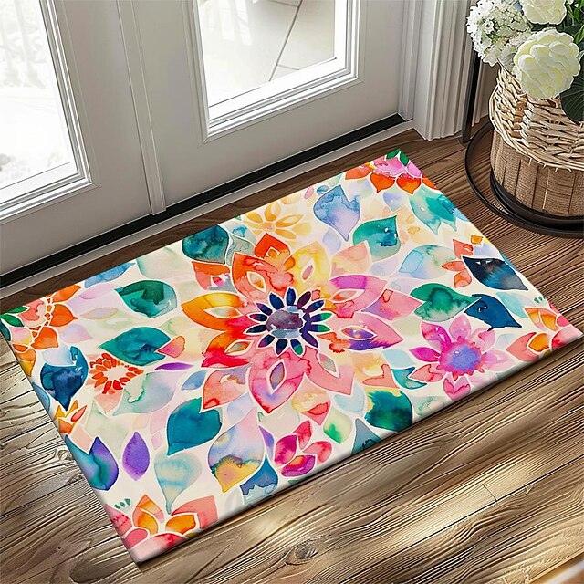 3D Flower Doormat Kitchen Mat Floor Mat Non-Slip Area Rug Oil Proof Rug Indoor Outdoor Mat Bedroom Decor Bathroom Mat Entrance Entryway Rug