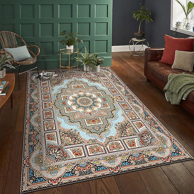 Boho Area Rug Kitchen Mat Non-Slip Oil Proof Floor Mat Livingroom Rug Indoor Outdoor Mat Bedroom Decor Bathroom Mat Entrance Rug Door Mat