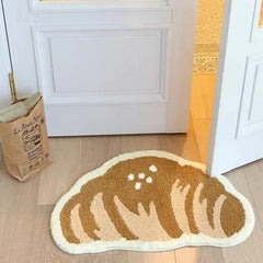 Croissant Shape Doormat Kitchen Mat Floor Mat Non-Slip Area Rug Oil Proof Rug Indoor Outdoor Mat Bedroom Decor Bathroom Mat Entrance Rug