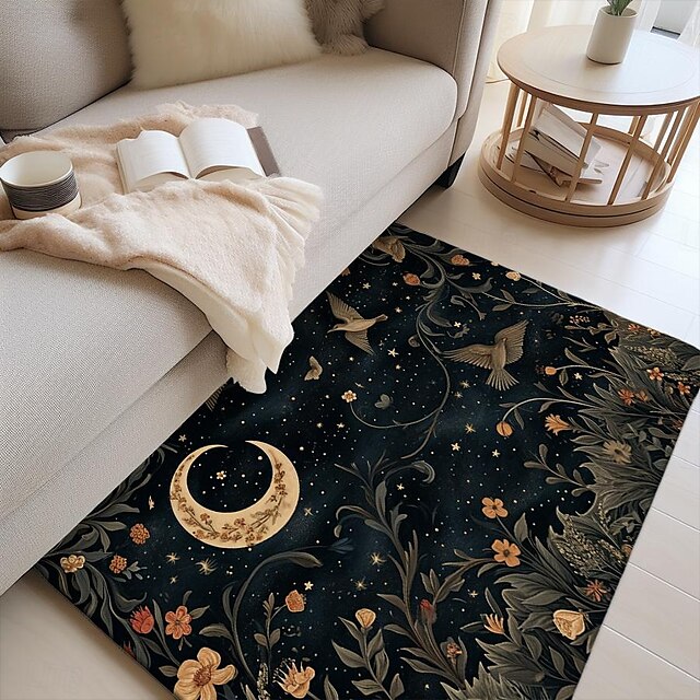 Botanical Night Area Rug Kitchen Mat Non-Slip Oil Proof Floor Mat Livingroom Rug Indoor Outdoor Mat Bedroom Decor Bathroom Mat Entrance Rug Door Mat Bird Tree of Life